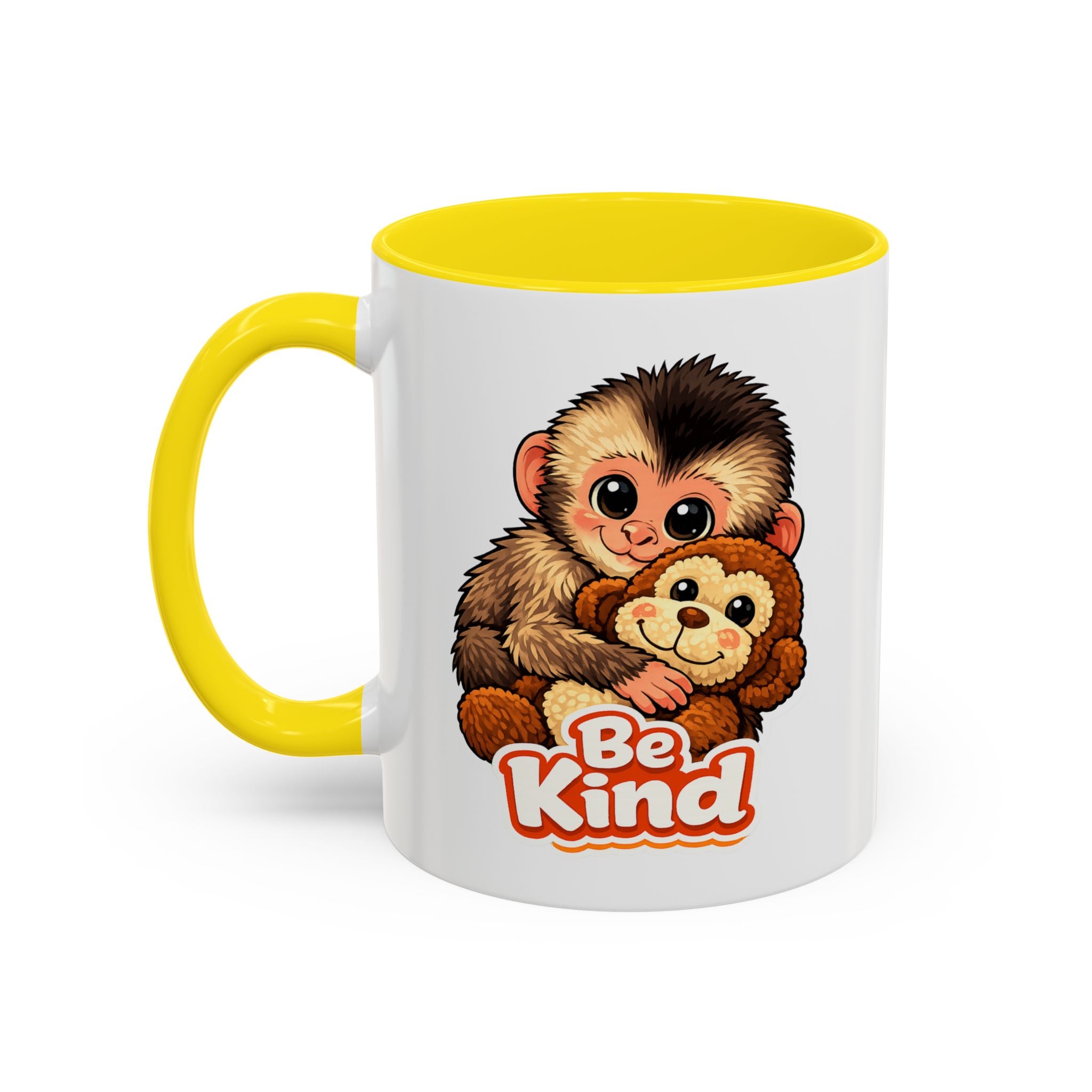 Be Kind Monkey Coffee Mug — Cute Animal Accent Mug (11/15oz)