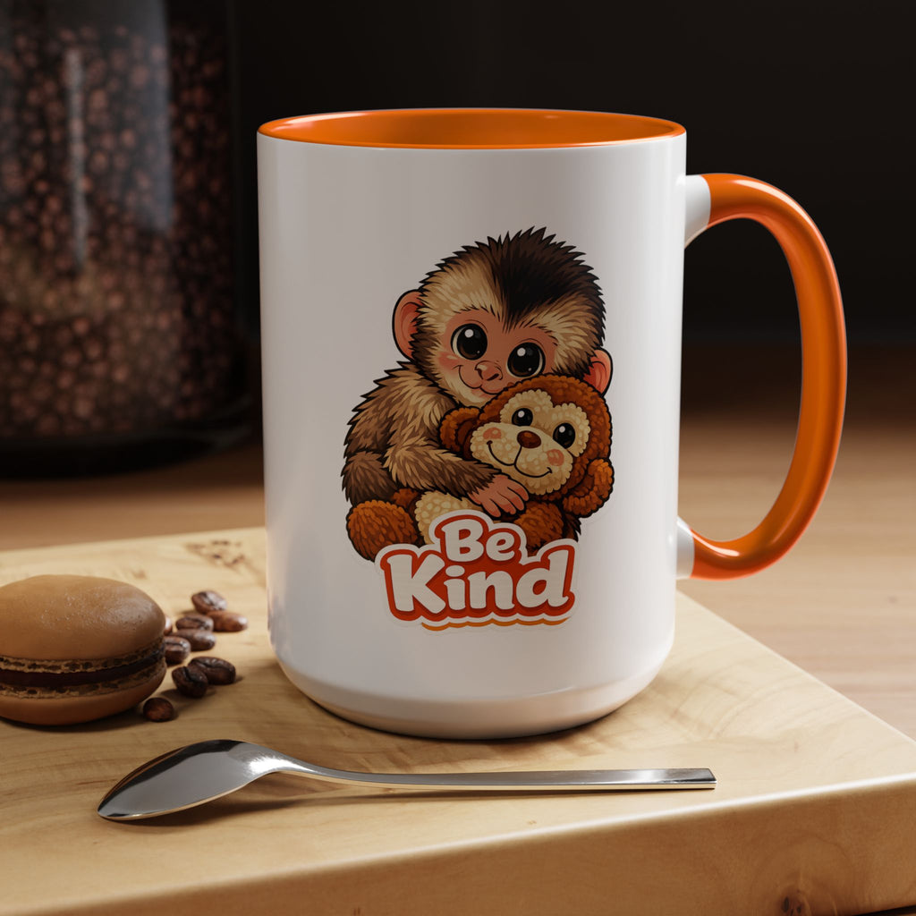 Be Kind Monkey Coffee Mug — Cute Animal Accent Mug (11/15oz)