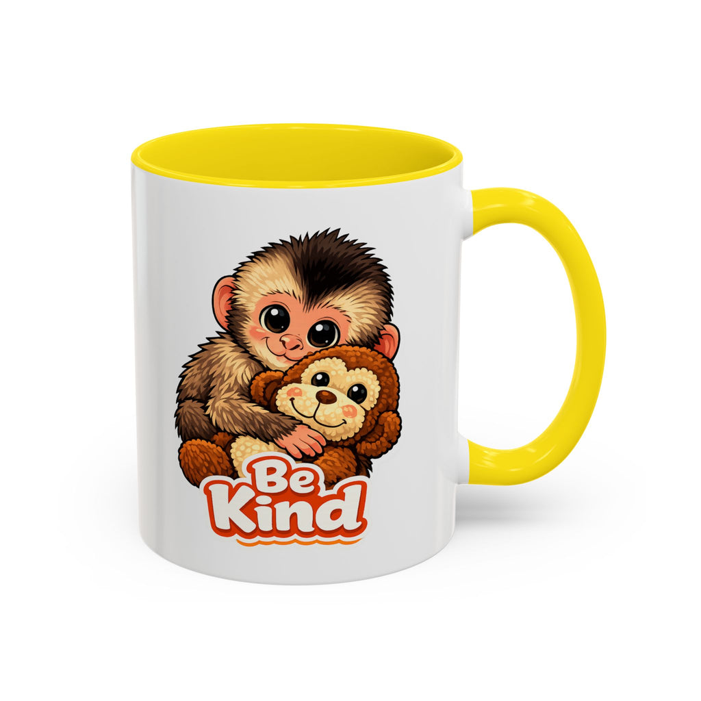 Be Kind Monkey Coffee Mug — Cute Animal Accent Mug (11/15oz)