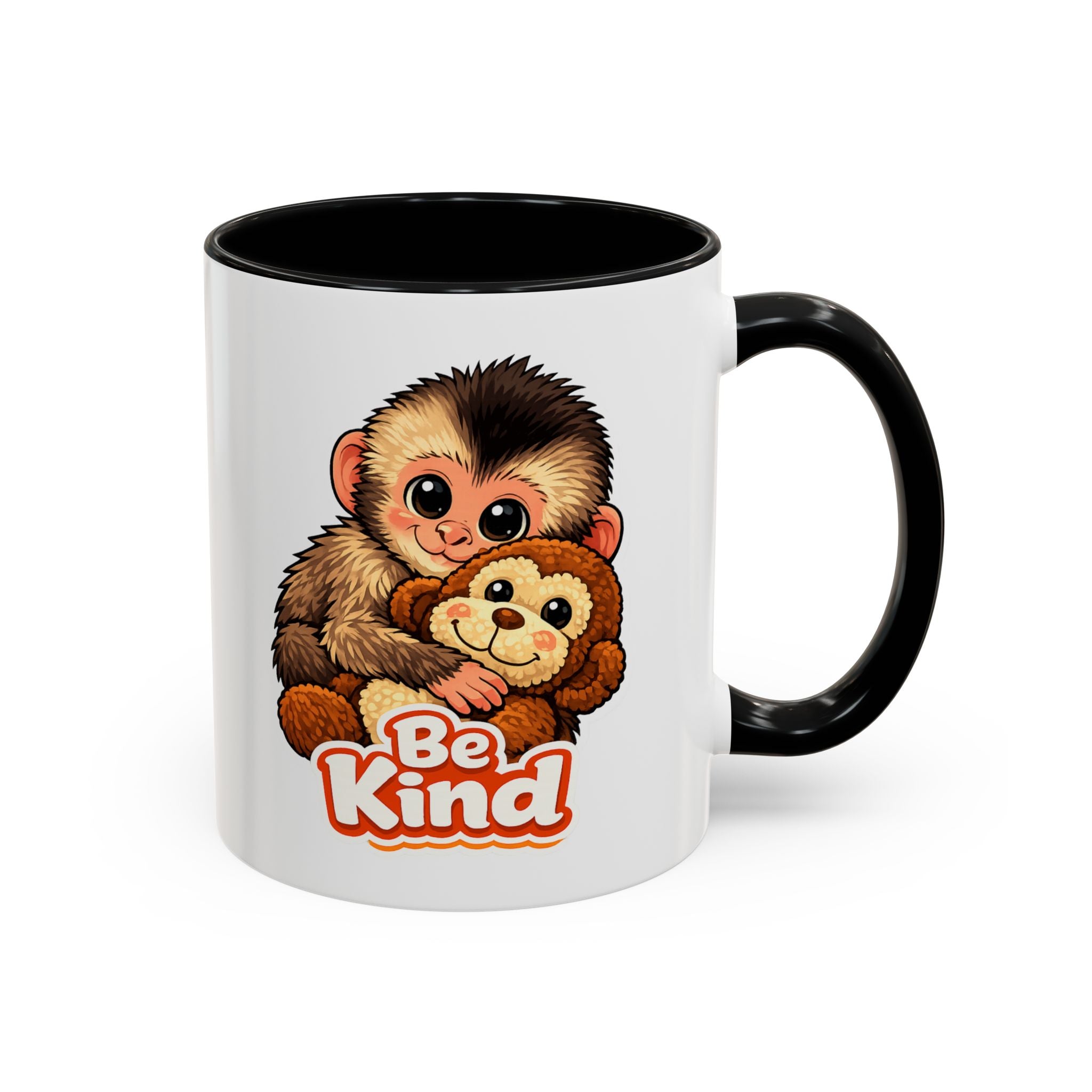 Be Kind Monkey Coffee Mug — Cute Animal Accent Mug (11/15oz)