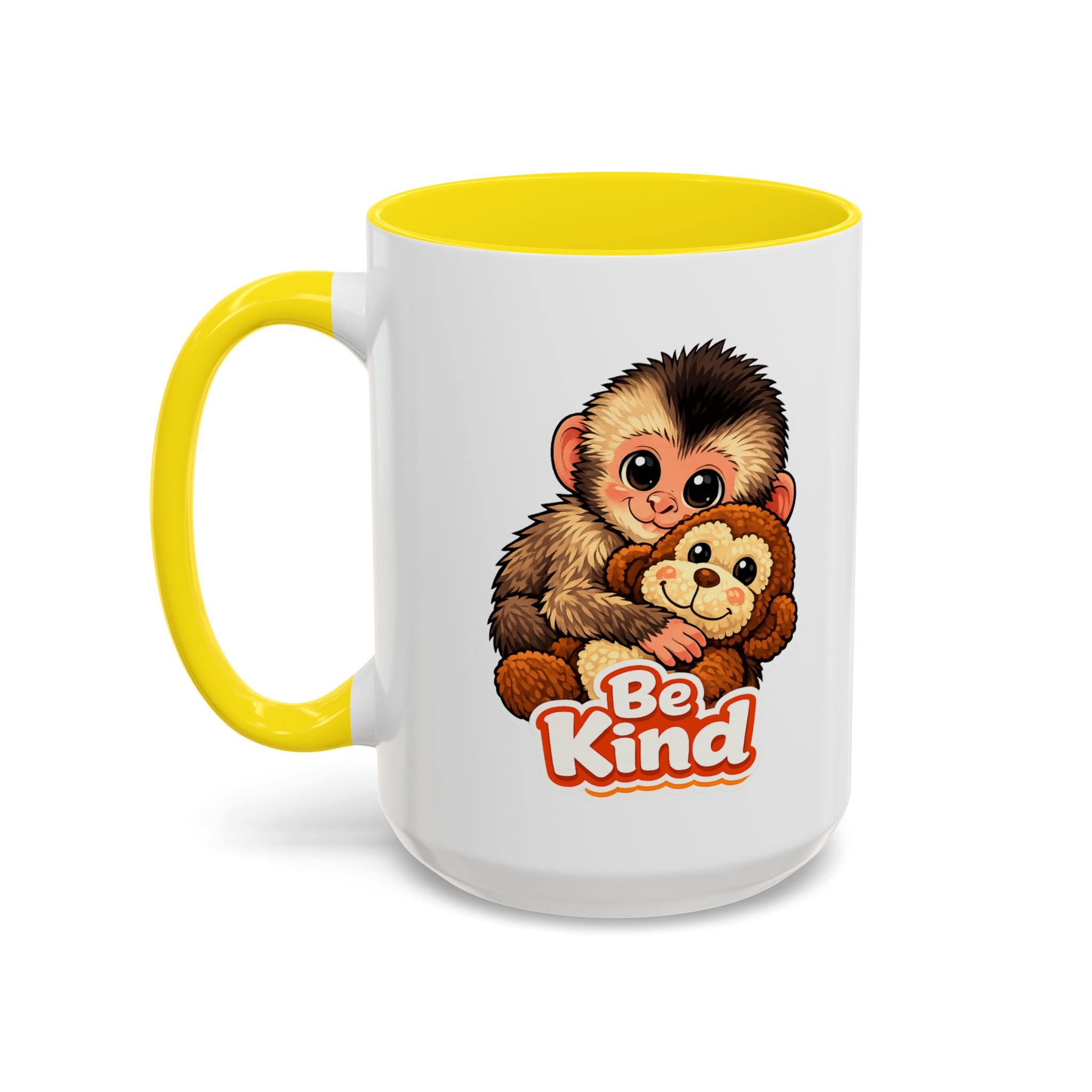 Be Kind Monkey Coffee Mug — Cute Animal Accent Mug (11/15oz)