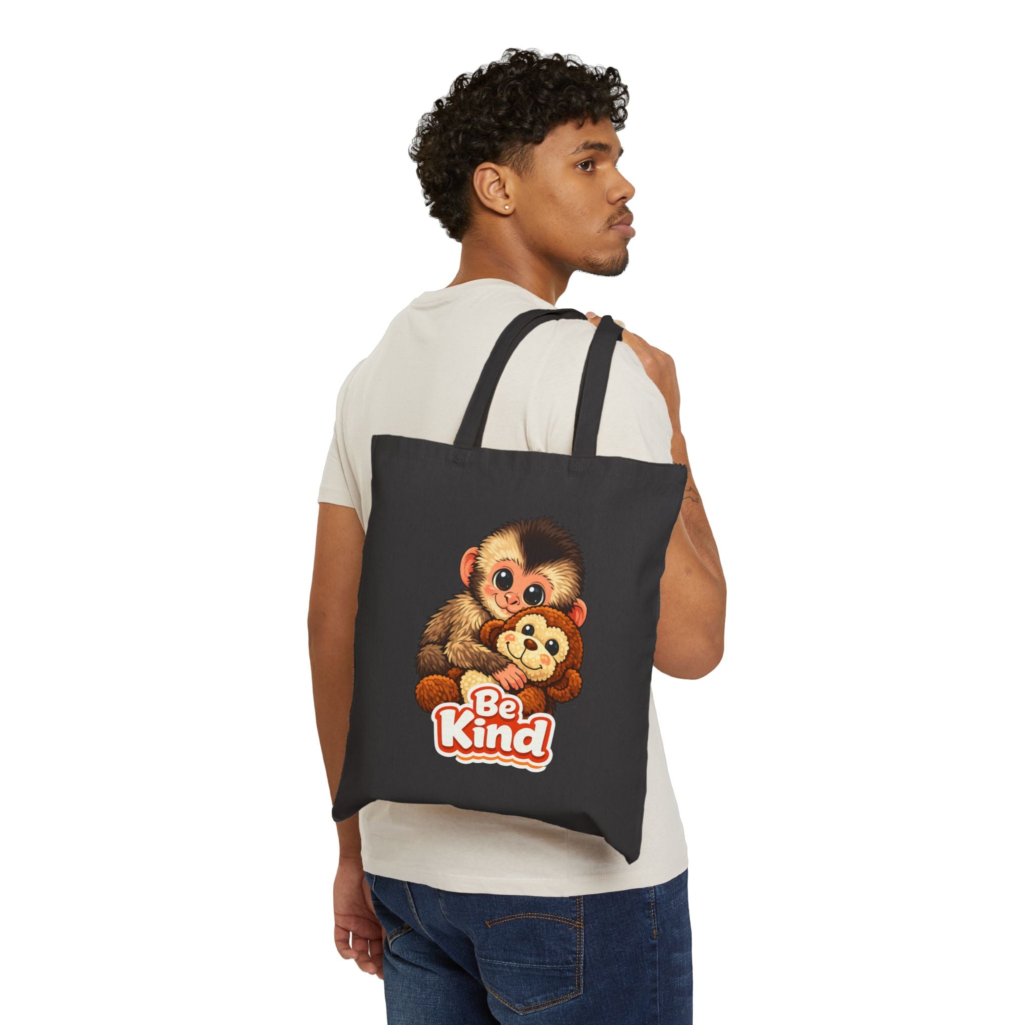 Tote Bag — Cute Punch the Monkey Design with “Be Kind” Slogan