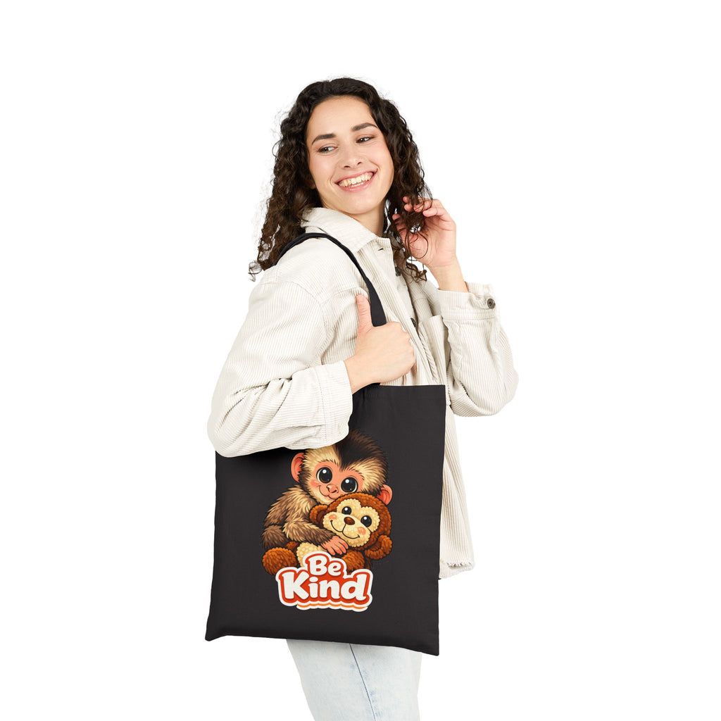 Tote Bag — Cute Punch the Monkey Design with “Be Kind” Slogan