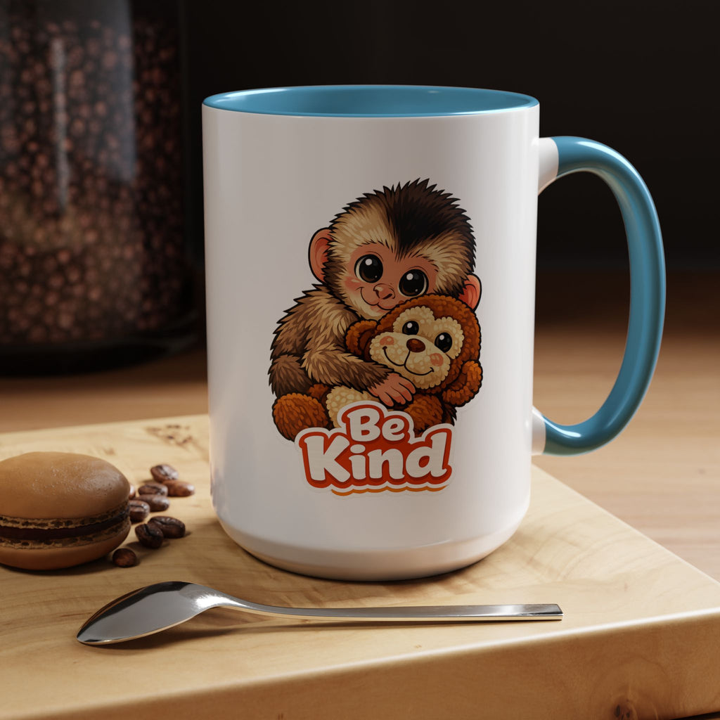 Be Kind Monkey Coffee Mug — Cute Animal Accent Mug (11/15oz)
