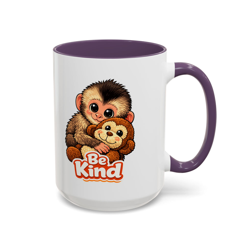 Be Kind Monkey Coffee Mug — Cute Animal Accent Mug (11/15oz)