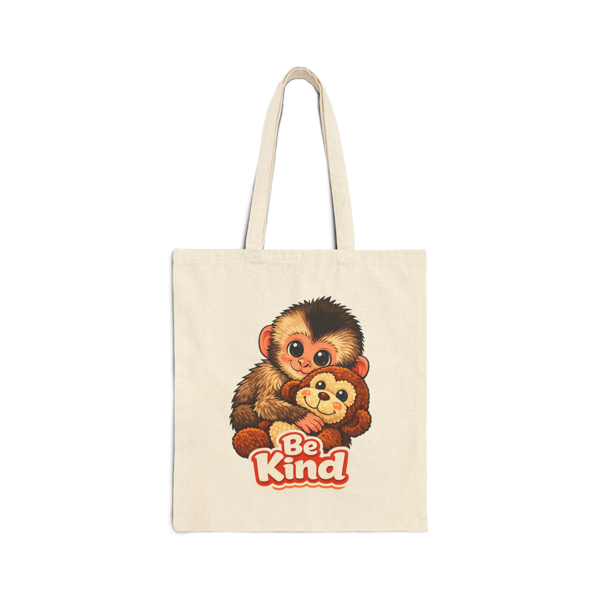 Tote Bag — Cute Punch the Monkey Design with “Be Kind” Slogan