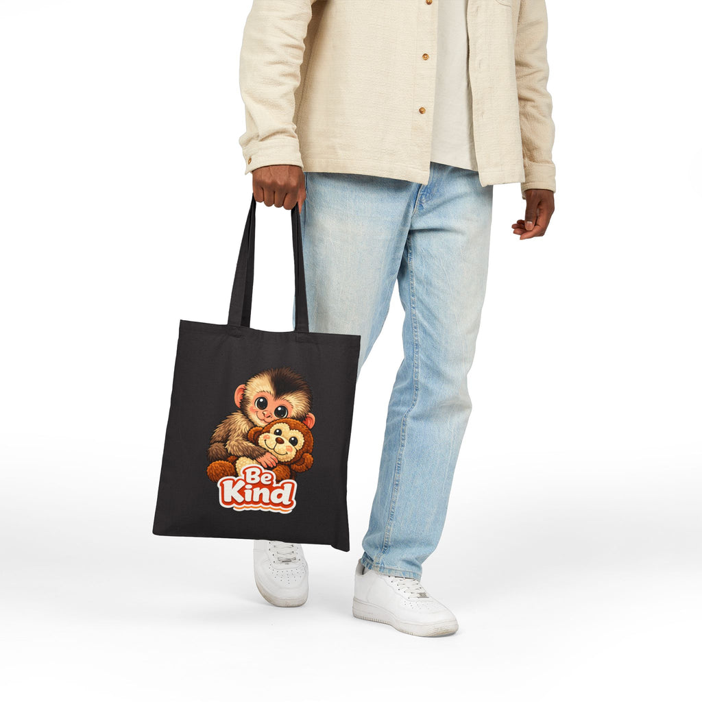 Tote Bag — Cute Punch the Monkey Design with “Be Kind” Slogan